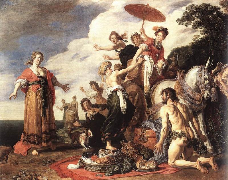 LASTMAN, Pieter Pietersz. Odysseus and Nausicaa g Sweden oil painting art
